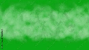 White Fog Animation On Green Screen Background. Fog Animation On Green Screen Background. Mist And Smoke 2d Animation Effects For Projects Or Videos.