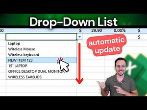 How to Create a Dynamic Drop-Down List in Excel | Updates Automatically with new Items