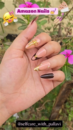 Trying Amazon press-on nails 💅✨️🩷 #pressonnails #amazonfinds #fakenails #nailreels #nailtrend
