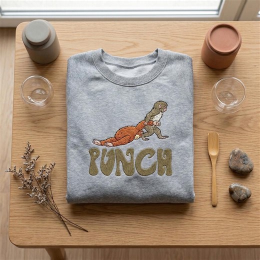 Embroidered Funny Monkey Sweatshirt, Retro Punch Prank Hoodie, Orangutan and Macaque Crewneck, Sarcastic Animal Embroidery, Unique Prank - Etsy