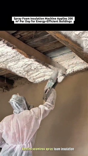 Spray Foam Insulation Machine Applies 200 m² Per Day for Energy-Efficient Buildings #industrialcrush