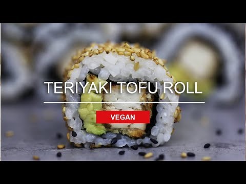 HOW TO MAKE VEGAN SUSHI? | Easy homemade inside out teriyaki tofu roll