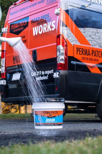 Perma-Patch on Instagram: "You’ve Never Seen Asphalt Repair Like This... 𝗝𝘂𝘀𝘁 𝗔𝗱𝗱 𝗪𝗮𝘁𝗲𝗿. Introducing Perma-Patch Aqua™, the groundbreaking water-activated asphalt repair that works in any weather. No heavy equipment. No drying time. No problem. Just pour, sprinkle with water, and compact. 𝗪𝗲𝘁 𝗶𝘁. 𝗦𝗲𝘁 𝗶𝘁. 𝗙𝗼𝗿𝗴𝗲𝘁 𝗶𝘁. Cold, wet, or messy jobs? Aqua doesn't care. From utility cuts to potholes, it delivers permanent results with nothing but a bucket and water. ▶️ Watch h