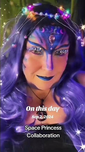 Space Princess Makeup Tutorial 🌌 Galaxy Glitter Princess Look #makeuptutorial #glammakeup #shorts