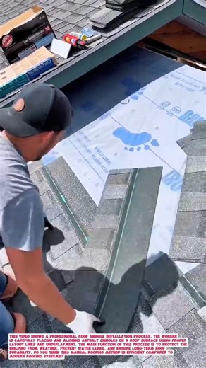 Professional Roof Shingle Installation Technique | Clean & Precise Roofing Work.