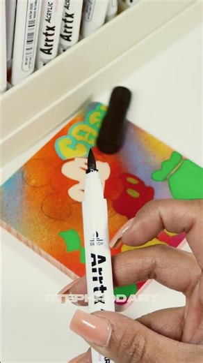 Drawing BUT On Wood with Arrtx Markers! 💥🎨 #drawing #shorts