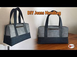 DIY JEANS HANDBAG | JEANS BAG | DIY BAG FROM OLD JEANS | RECYCLE OLD JEANS | BAG SEWING TUTORIAL