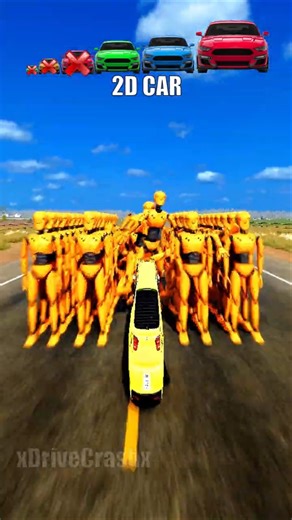 Big & Small Cars vs 50 Dummies - BeamNG.Drive #shorts