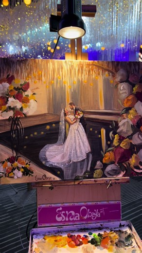 Live Wedding Painting of Lovely Bride Aya & Mohamed