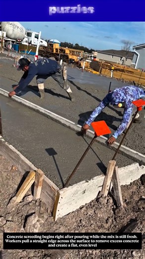 Perfect Concrete Screeding Process | Manual Leveling Skills