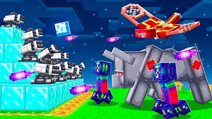 1,000 Robots Vs Pro Minecraft Bunker!