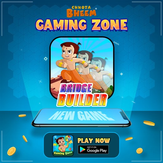 Get ready for a bridge-building challenge! Can you guess the right length of the bridge? Help Bheem build the perfect bridge. Download and Play now! https://bit.ly/3W8kWbQ #BridgeBuilder #NewGame #ChhotaBheem #ChhotaBheemGamingZone #ChhotaBheemGames #KidsGaming #FunforKids #AdventureAwaits #DownloadNow | Chhota Bheem