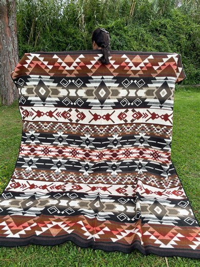 Handcrafted Alpaca Wool Blanket Red Brown Navajo King Reversible Indigenous Crafters Soft Warm Throw Southwestern - FREE SHIPPING! Home Gift - Etsy