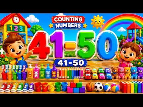 Counting Numbers 41–50 | Learn to Count 41 to 50 | Number Song for Kids | ABC Phonics Town.