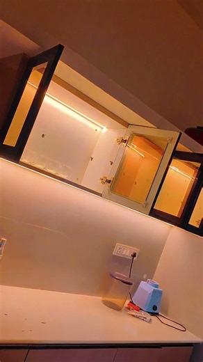 Kitchen work #profile #tabletop #jaquar #glasslighting #kitchen #kannur #electrician
