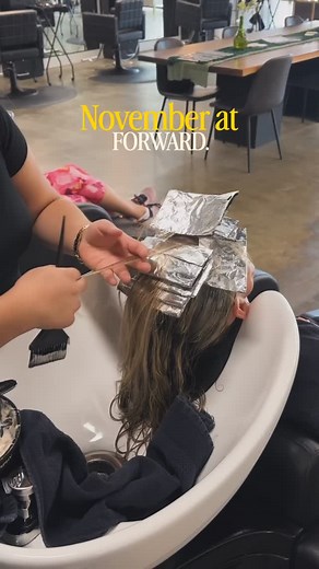 When the shop starts to sound like an Olivia Dean song 🤎🍂 It’s busy szn, but the vibes are always relaxing at FORWARD. Come add a 10 min scalp massage to your next appointment and feel the difference 💫 | Forward Salon
