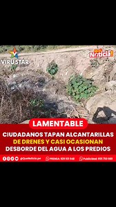🚨#Virú| No tapen las tuberías del dren, evitemos tragedias. Usuarios reportaron que las aguas del dren estuvo a punto de desbordar hacia sus terrenos y casas, pudiendo provocar desgracias. Cabe mencionar que al tapar la tubería se forma una posa de mas de tres metros, representado un peligro para la población. Luego de varias horas con maquinaria de la Junta de Usuarios Virú lograron desatorar. Finalmente recomiendan a la población no tapar las tuberías con plasticos y palos, a fin de evitar de