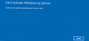 Windows 10 ne peut pas activer Windows par téléphone