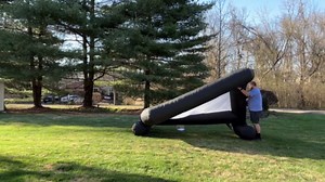 PPXIA 19FT Inflatable Projector Screen, Blow Up Screen with Air Blower, Outdoor Movie Nights, Front/Rear Projection