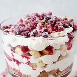 42K views · 333 reactions | CRANBERRY ORANGE CREAM TRIFLE... If you are looking for a show-stopping dessert for your holiday company, let this be it! It is perfection in a bowl! RECIPE HERE: https://www.chef-in-training.com/cranberry-orange-cream-trifle/ | Chef In Training | Facebook