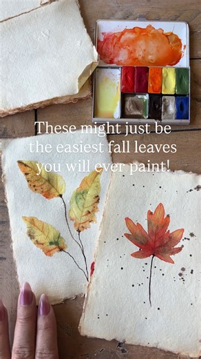 Watch Simple fall watercolor leaves | using these supplies on Amazon Live