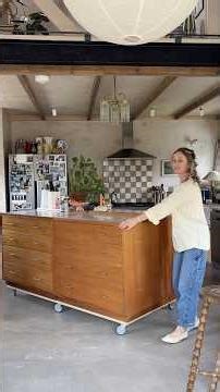 I turned four chests of drawers into a moveable kitchen island for my bungalow by the sea