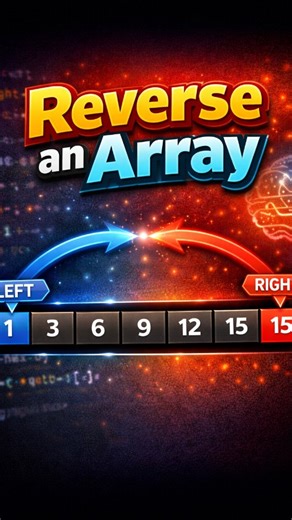 Village Programming on Instagram: "Reverse an Array | Two Pointers | Learn DSA with Patterns #twopointer #twopointers #dsa #datastructuresandalgorithms #treding #trendingreels #villageprogramming #foryou"