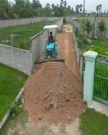 Skillful Dozer-D20P Operators are Building Roads a 3x20m And Clearing Sewer System Next to Road | Bulldozer Cambodia