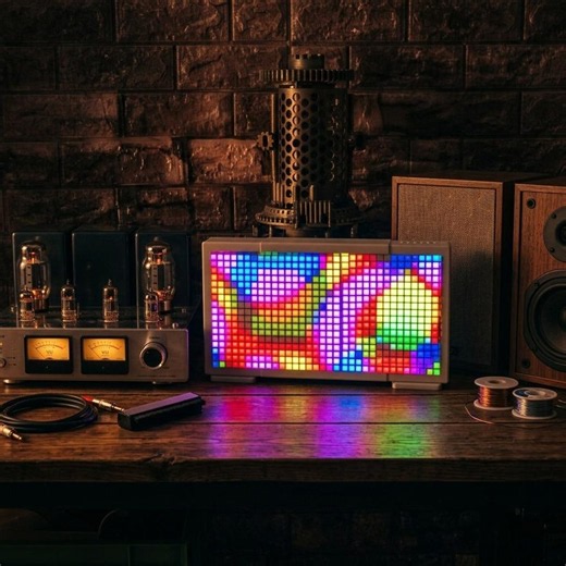 Audio Reactive WLED 16x32 LED Matrix | Music Sync Pixel Art Display, ESP32 Smart Home Lamp, Streamer Gaming Setup Decor - Etsy