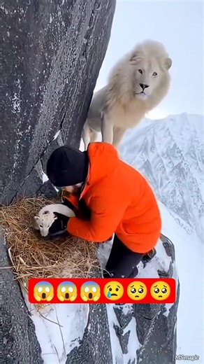 Brave Man Saves a Baby Lion’s Life 🦁🥹 | Incredible Wildlife Rescue ❤️ #shorts #lionrescue #animals