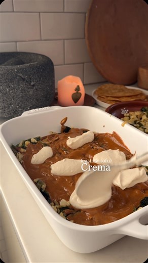 Alexa Soto on Instagram: "Pastel Azteca de Mole Save, share and tag your people! A Mexican version of a lasagna! Recipe Fully plant based! Adjust recipe as you wish 🤍 Poblano layer: • 4 poblano peppers • 2-3 tbsp oil • 1/2 white onion, thinly sliced • 3 cloves garlic, minced • 1 cup white corn, I used fresh from 3 ears, but frozen Is ok to use too Crema: • 1/2 cup cashews • 1 block firm tofu • 1/4 cup milk • 3 tbsp nutritional yeast • Good pinch of salt • Juice of 1/2 a lemon Other ingre