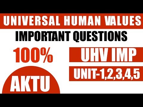 Universal Human values important questions aktu | aktu uhv important