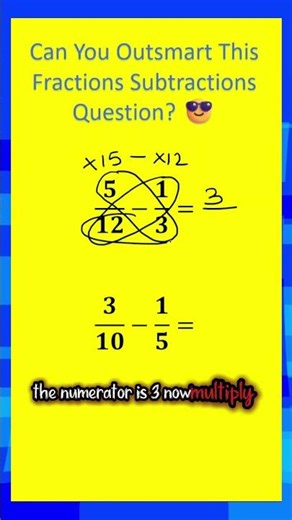 Can You Outsmart This Fractions Subtraction Question? #fractionsubtraction #fractions