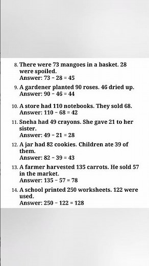 Subtraction word problem