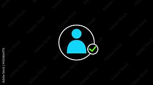 profile verify account icon. profile, user icon with check mark symbol. User profile Security icon with animated. Stock Video