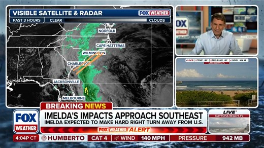 🌀 WEATHER WATCH: High Surf Advisory is in effect in Folly Beach, South Carolina, as Tropical Storm Imelda creates life-threatening rip currents and potentially 12-foot waves. #SouthCarolina #hurricane #hurricaneseason #ExtremeWeather #FoxWeather | FOX Weather