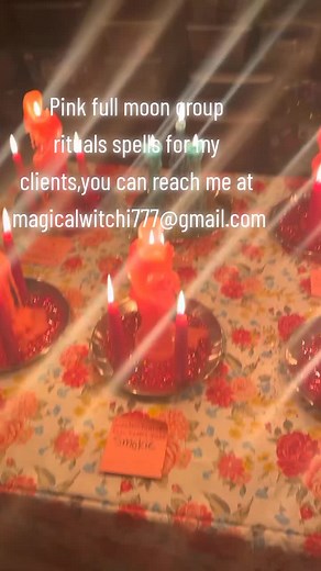 Pink full moon group rituals spells for my clients, email magicalwitchi777@gmail.com