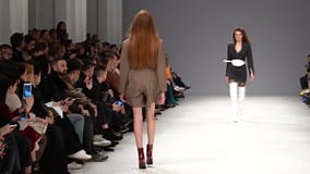 Fashion Show. the Girl Woman is a Model on the Catwalk Stock Footage - Video of models, modern: 162436270