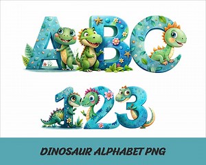 Dinosaur Alphabet Png Font Party Letters Png Dinosaur Font Baby Dinosaur Alphabet Png - Etsy Australia