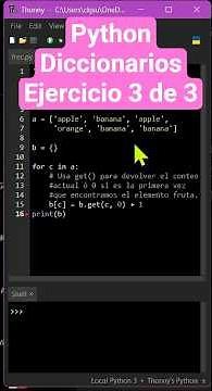 Como trabajar con Diccionarios en Python en 60 Segundos. Ejercicio 3/3. #python #aprendepython