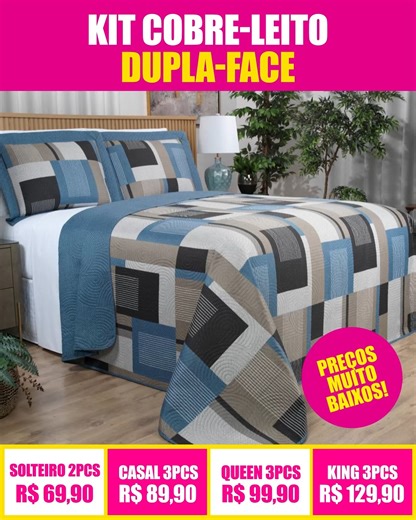 Últimas Peças: Kit Colcha Bouti vai TERMINAR! Solteiro 2pcs: R$ 69,90 Casal 3pcs: R$ 89,90 Queen 3pcs: R$ 99,90 King 3pcs: R$ 129,90 Tecido 100% Microfibra Clique para ver os modelos e comprar ➡️vcor.net/wi47 | Loja Vida e Cor