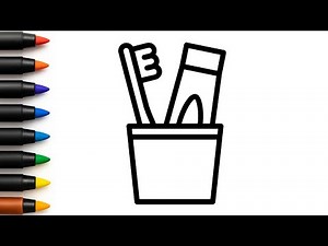 How to Draw Toothpaste & Toothbrush • Quick Toothbrush & Toothpaste Sketch • Simple Beginner Drawing