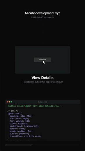 Transparent View Details button in #css #code #development #professional #dev #uiux #frontend #indie