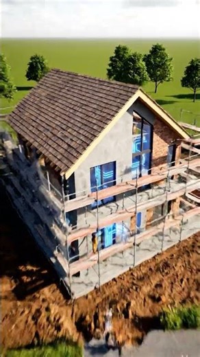 House construction process animation #houseconstruction #buildingconstruction #construction