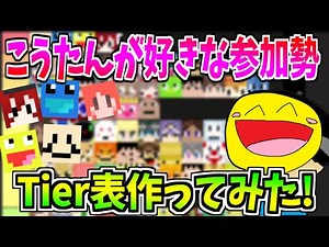 50人クラフト参加勢の中でGODこうたんが好きな参加勢Tier!!!-マインクラフト【Minecraft】