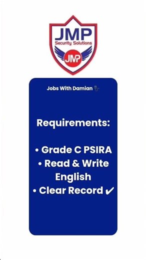 JMP Security Solutions Hiring Grade C Security Officers – Apply Now 🇿🇦 #shorts