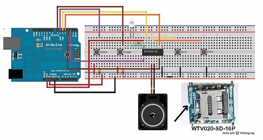 How to Use WTV020SD-16P With Arduino