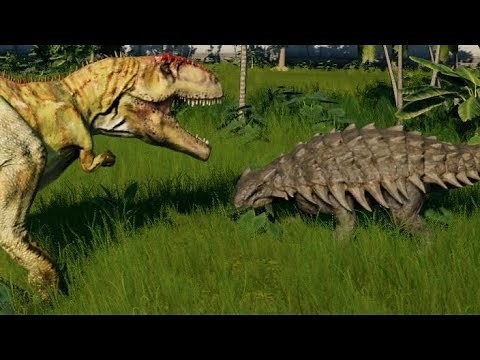 Jurassic World Evolution - Ankylosaurus vs Giganotosaurus (1080p 60FPS)