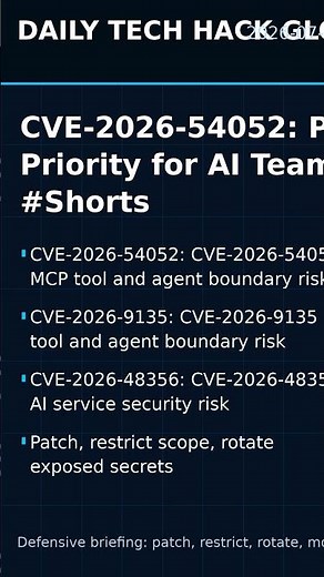 CVE-2026-54052: Patch Priority for AI Teams #Shorts