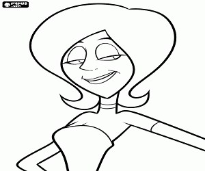 Scarlet Overkill, a supervillain coloring page printable game